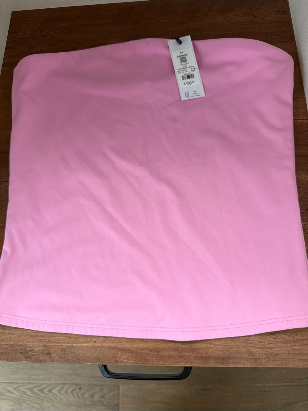 Garage Pink Strapless Crop Top